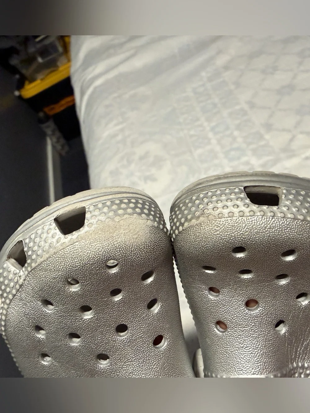 Crocs Classic Clogs for Kids in Metallic Silver